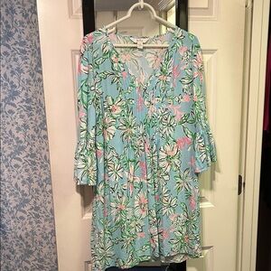 Lilly Pulitzer Blue and Pink Floral Tunic Dress